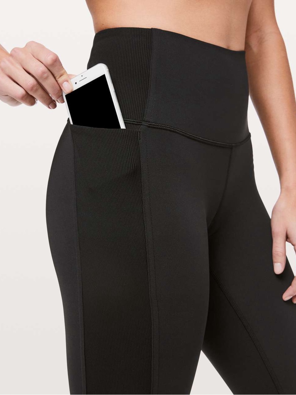 lululemon athletica Black Wunder Under High-Rise Pocket Rib 28” Leggings